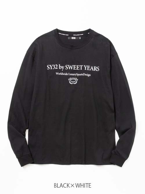 ĹµT SANS SERIF LOGO L/S TEE BLACKWHITE SY32 by SWEET YEARS 磻ƥȥХȥ䡼