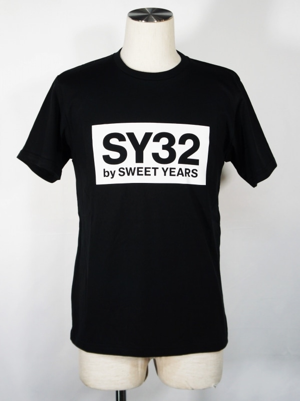 T����� BOX LOGO TEE BLACK��WHITE  SY32 by SWEET YEARS