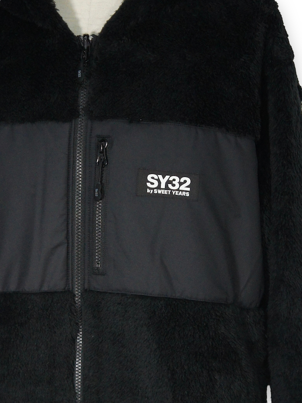 SY32 by SWEET YEARS��REVERSIBLE BOA HOODIE��BLACK