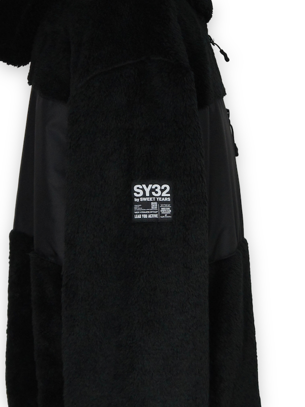 SY32 by SWEET YEARS��REVERSIBLE BOA HOODIE��BLACK