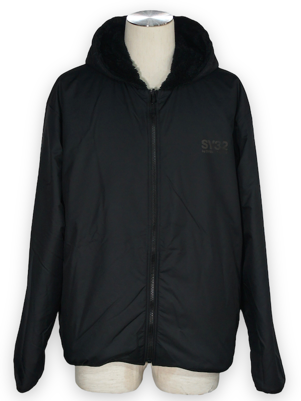 SY32 by SWEET YEARS��REVERSIBLE BOA HOODIE��BLACK