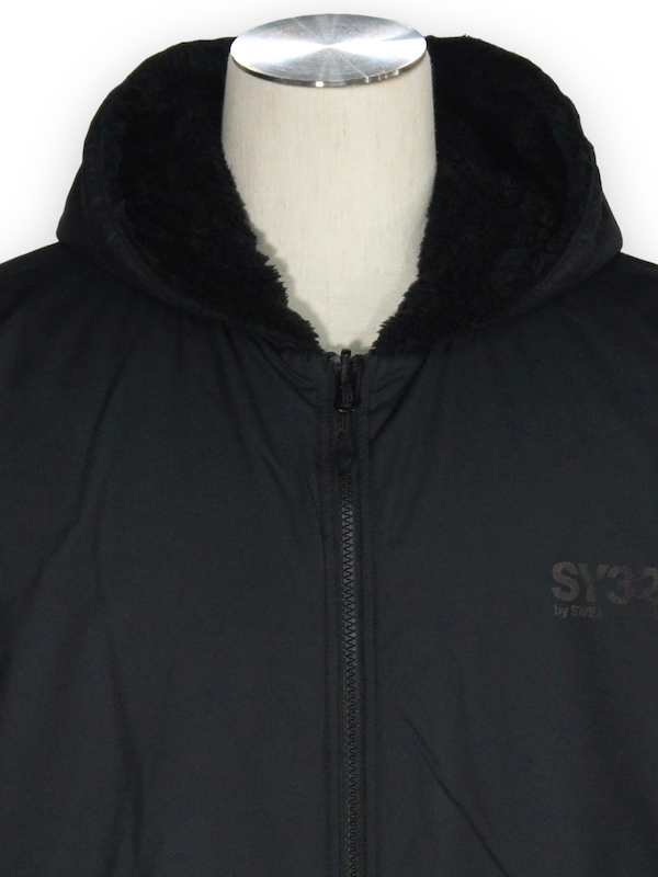 SY32 by SWEET YEARS��REVERSIBLE BOA HOODIE��BLACK