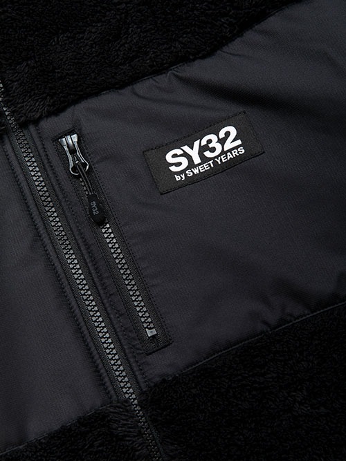SY32 by SWEET YEARS��REVERSIBLE BOA HOODIE��BLACK