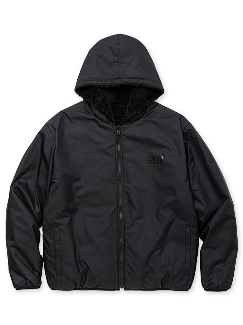 SY32 by SWEET YEARS��REVERSIBLE BOA HOODIE��BLACK