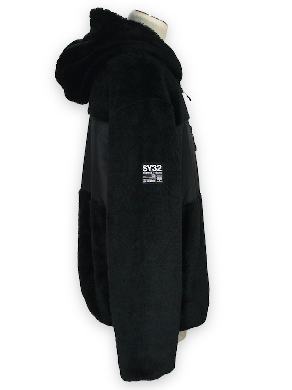 SY32 by SWEET YEARS��REVERSIBLE BOA HOODIE��BLACK