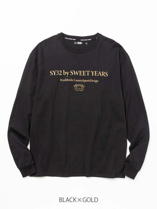 ĹµT����� SANS SERIF LOGO L/S TEE BLACK��GOLD SY32 by SWEET YEARS �����磻�����ƥ��ȥ��Х����������ȥ��䡼��