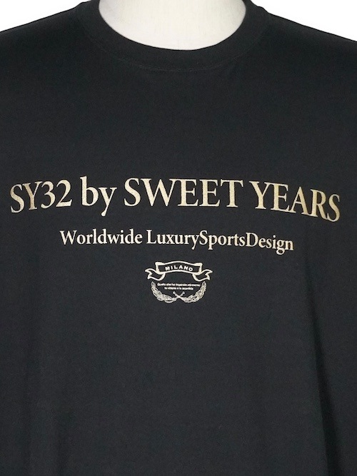 ĹµT����� SANS SERIF LOGO L/S TEE BLACK��GOLD SY32 by SWEET YEARS �����磻�����ƥ��ȥ��Х����������ȥ��䡼��