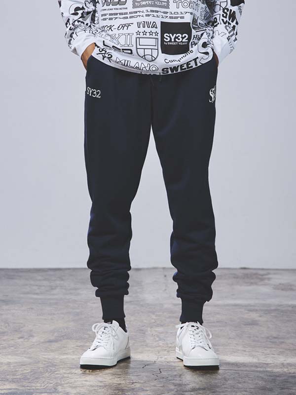 ���祬���ѥ�� SERIF LOGO SWEAT PANTS BLACK SY32 by SWEET YEARS �����磻�����ƥ����ȥ��Х����������ȥ��䡼��