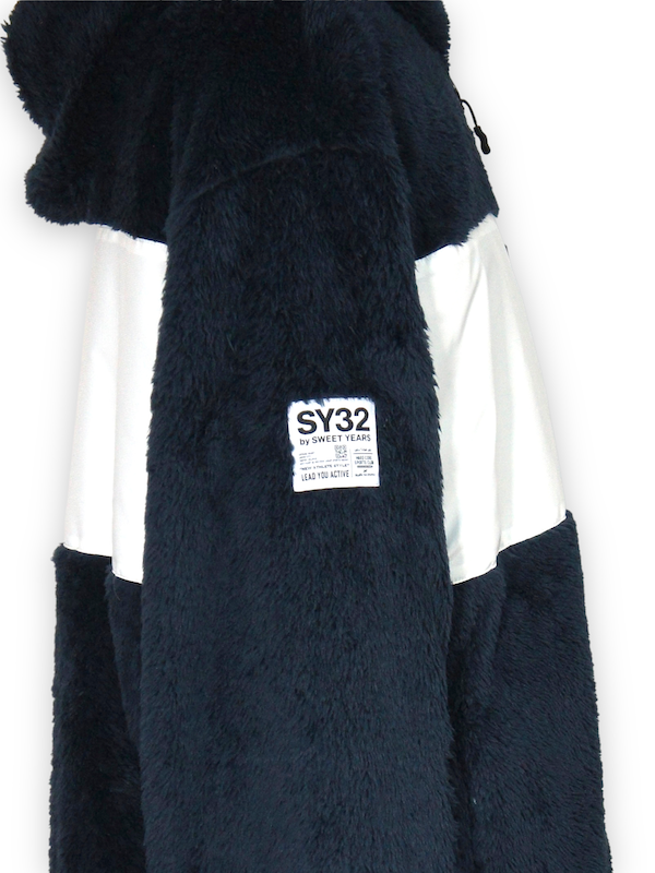 SY32 by SWEET YEARS��REVERSIBLE BOA HOODIE��NAVY