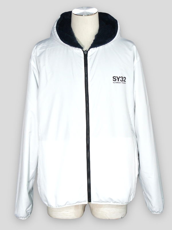 SY32 by SWEET YEARS��REVERSIBLE BOA HOODIE��NAVY