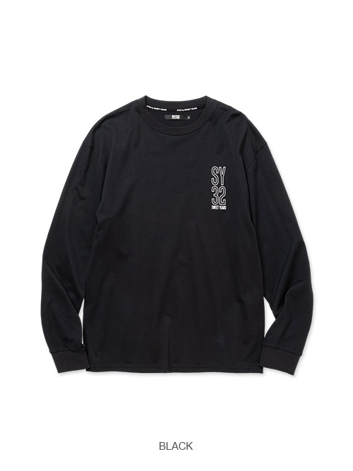 ĹµT����� BASIC BACKPRINT L/S TEE BLACK SY32 by SWEET YEARS �����磻�����ƥ��ȥ��Х����������ȥ��䡼��