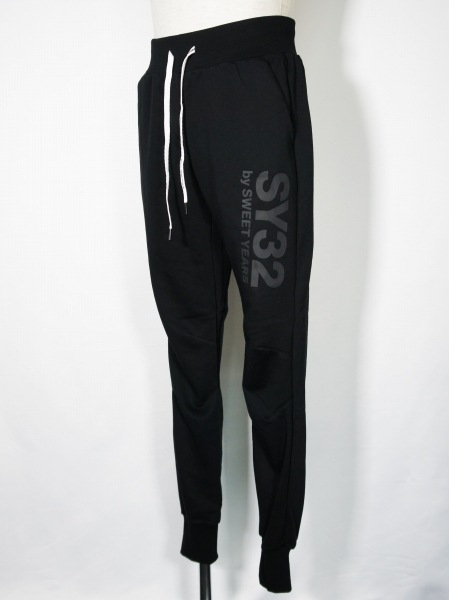 SY32 by SWEET YEARS��BIG LOGO LONG PANTS��BLACK��BLACK�ڥ����磻�����ƥ��ȥ��Х����������ȥ��䡼����