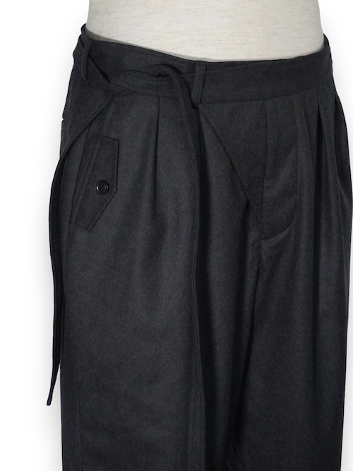gurkha trousers wool flannel Charcoal eofm �����ե�