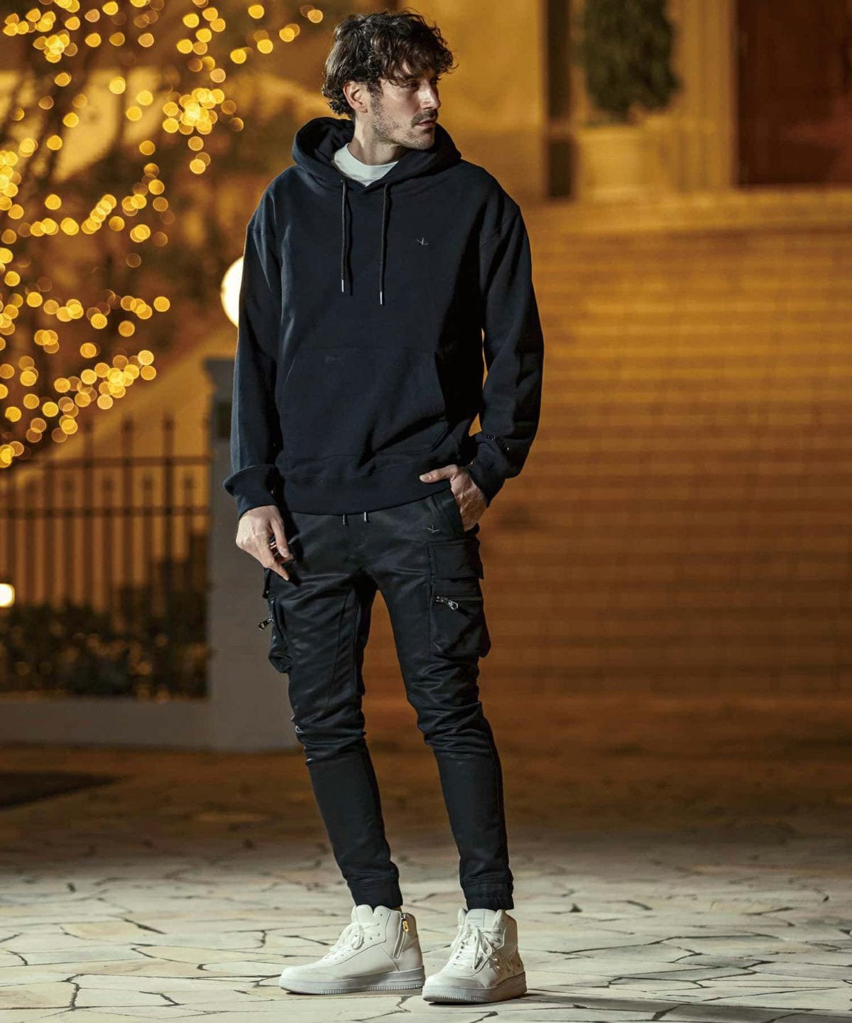 スリムカーゴパンツ ブラック 1PIU1UGUALE3 RELAX ウノピゥ