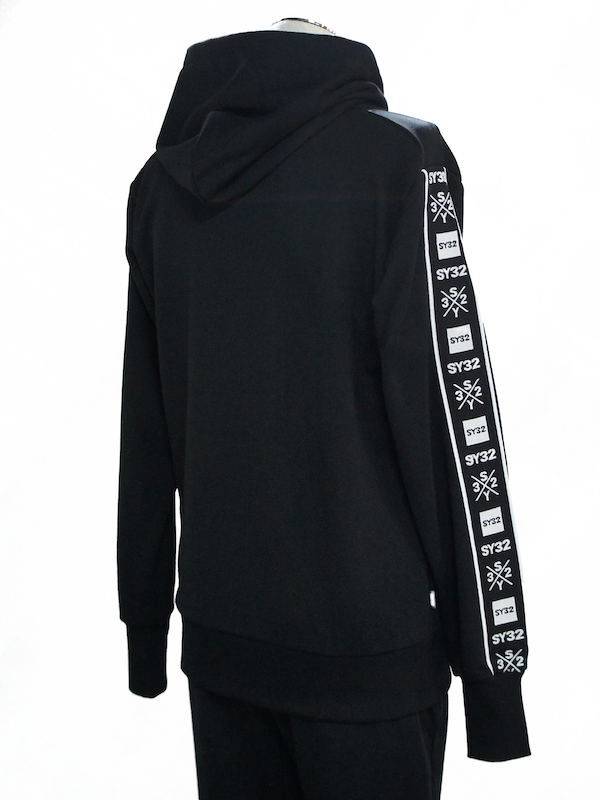 SY32 by SWEET YEARS��LINE TAPE ZIP HOODIE��BLACK�ڥ����磻�����ƥ��ȥ��Х����������ȥ��䡼����