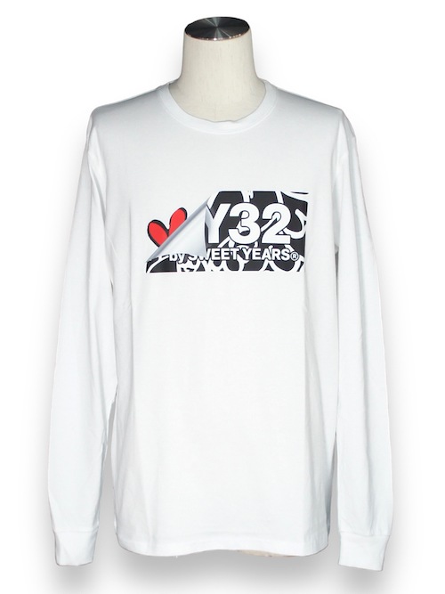 ĹµT ۥ磻 HEART DRIP BOX LOGO L/S TEE WHITE SY32 by SWEET YEARS