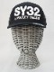 SY32 by SWEET YEARS��5-PANEL RETROTRUCKER CAP��BLACK��WHITE