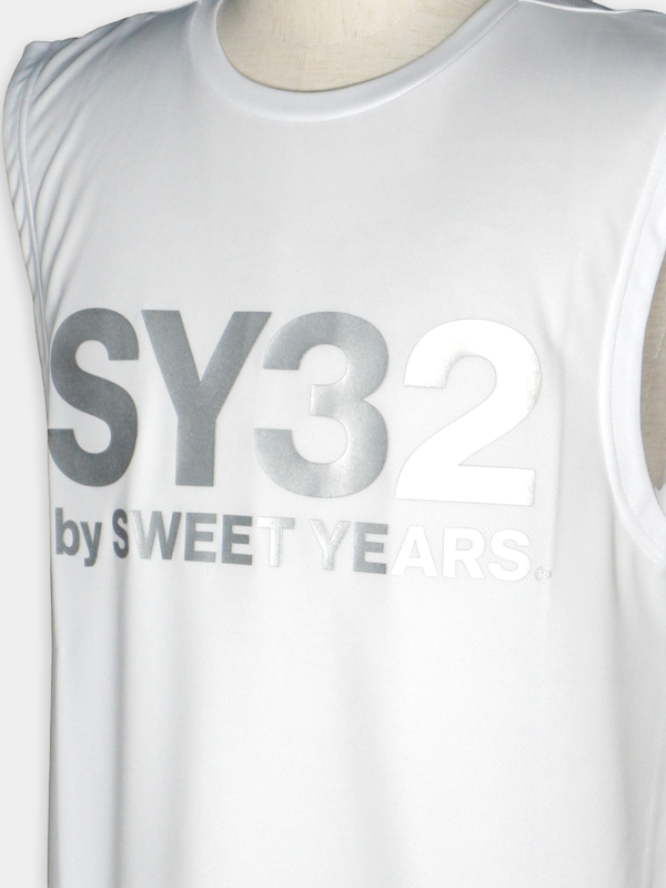 SY32 by SWEET YEARS「ACTIVE BACK MESH NO SLLEVE」WHITE