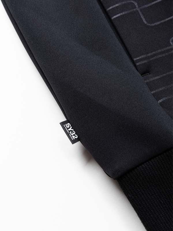 PO���롼 DOUBLE KNIT EMBOSS GEOMETRY P/O CREW BLACK SY32 by SWEET YEARS �����磻�����ƥ����ȥ��Х����������ȥ��䡼��