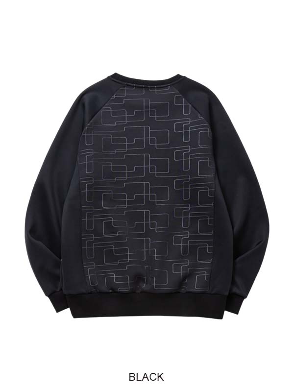PO���롼 DOUBLE KNIT EMBOSS GEOMETRY P/O CREW BLACK SY32 by SWEET YEARS �����磻�����ƥ����ȥ��Х����������ȥ��䡼��