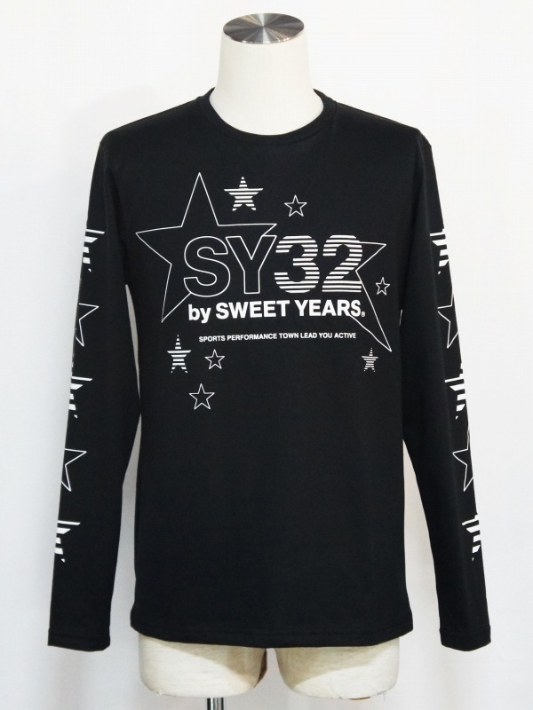 SY32 by SWEET YEARS��MULTI STAR L/S TEE��BLACK