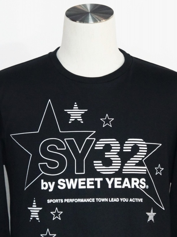 SY32 by SWEET YEARS��MULTI STAR L/S TEE��BLACK