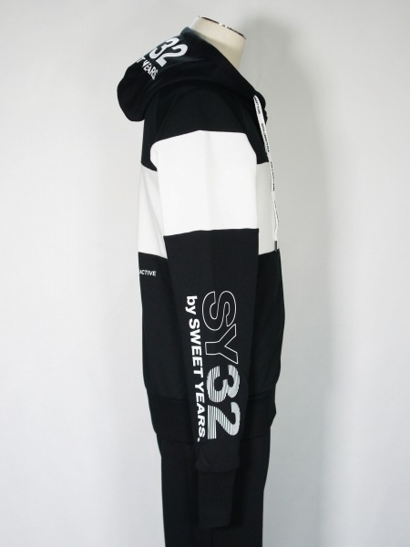 SY32 by SWEET YEARS��EXCHANGE ZIP HOODIE��BLACK