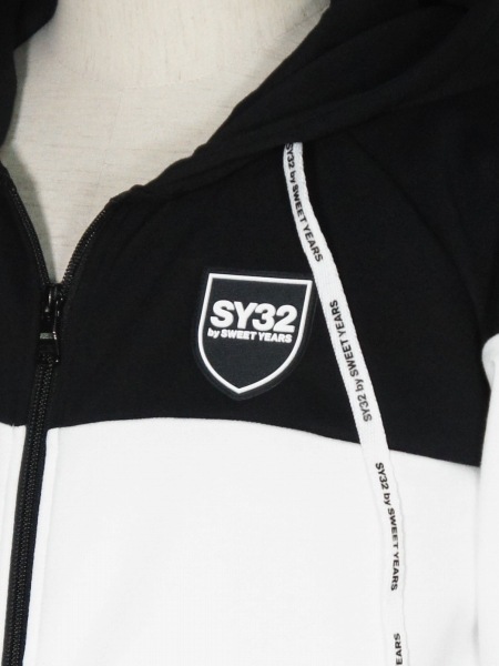 SY32 by SWEET YEARS��EXCHANGE ZIP HOODIE��BLACK