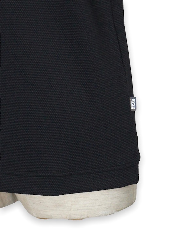 SY32 by SWEET YEARS��ACTIVE BACK PRINT ZIP POLO SHIRTS��BLACK