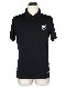SY32 by SWEET YEARS��ACTIVE BACK PRINT ZIP POLO SHIRTS��BLACK