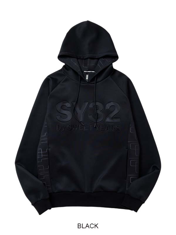 P/O�ա��ǥ��� DOUBLE KNIT EMBOSS GEOMETRY P/O HOODIE BLACK SY32 by SWEET YEARS �����磻�����ƥ��ȥ��Х����������ȥ��䡼��