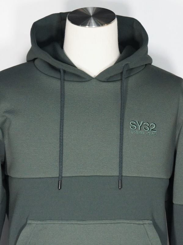SY32 by SWEET YEARS��TWO FACE KNIT HOODIE��KHAKI