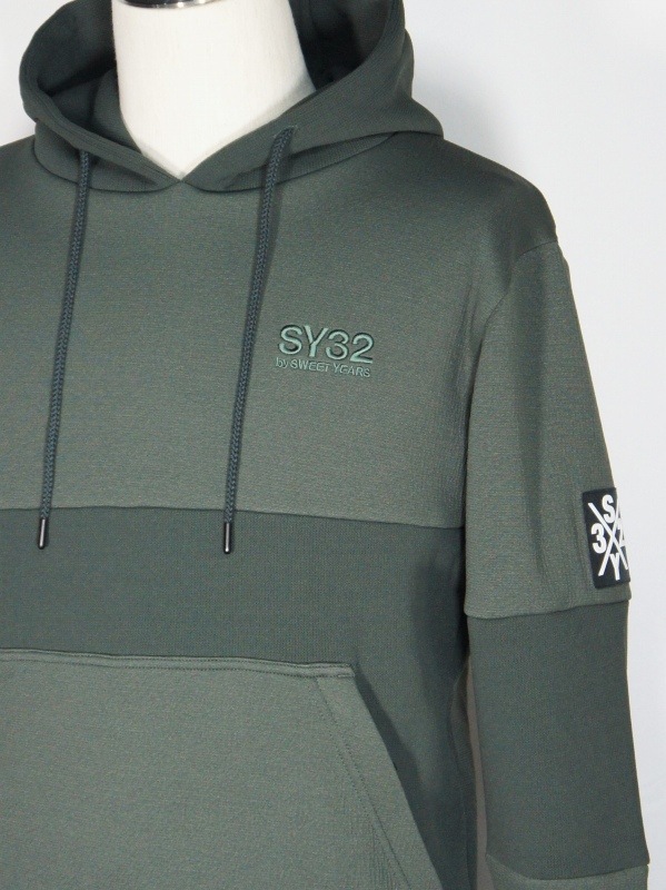 SY32 by SWEET YEARS��TWO FACE KNIT HOODIE��KHAKI