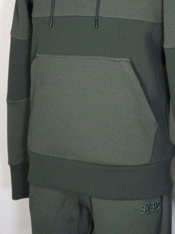 SY32 by SWEET YEARS��TWO FACE KNIT HOODIE��KHAKI
