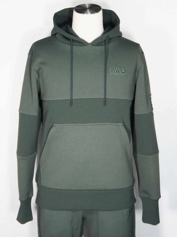 SY32 by SWEET YEARS��TWO FACE KNIT HOODIE��KHAKI