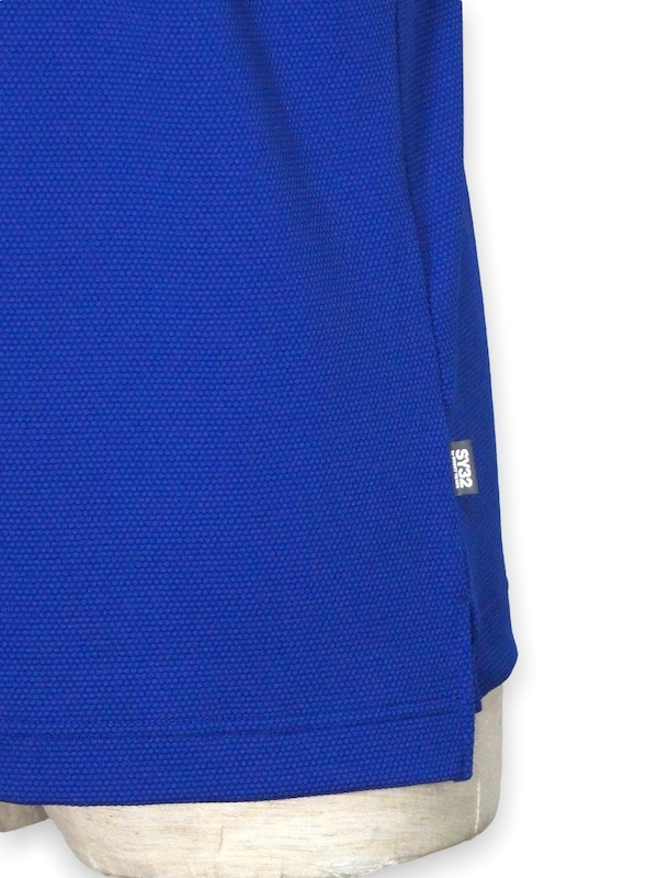 SY32 by SWEET YEARS��ACTIVE BACK PRINT ZIP POLO SHIRTS��BLUE