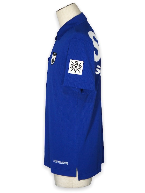 SY32 by SWEET YEARS��ACTIVE BACK PRINT ZIP POLO SHIRTS��BLUE