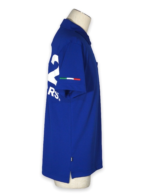 SY32 by SWEET YEARS��ACTIVE BACK PRINT ZIP POLO SHIRTS��BLUE