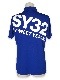 SY32 by SWEET YEARS��ACTIVE BACK PRINT ZIP POLO SHIRTS��BLUE