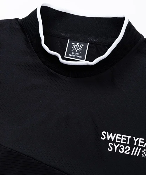 ��å��ͥå������ RECYCLE JQ PIN PANEL BORDER MOCK BLACK SY32 by SWEET YEARS GOLF �����磻�����ƥ��ȥ��Х����������ȥ��䡼�������