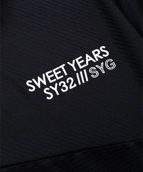 ��å��ͥå������ RECYCLE JQ PIN PANEL BORDER MOCK BLACK SY32 by SWEET YEARS GOLF �����磻�����ƥ��ȥ��Х����������ȥ��䡼�������