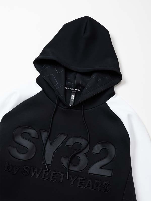 P/Oաǥ DOUBLE KNIT EMBOSS GEOMETRY P/O HOODIE BLACKWHITE SY32 by SWEET YEARS 磻ƥȥХȥ䡼