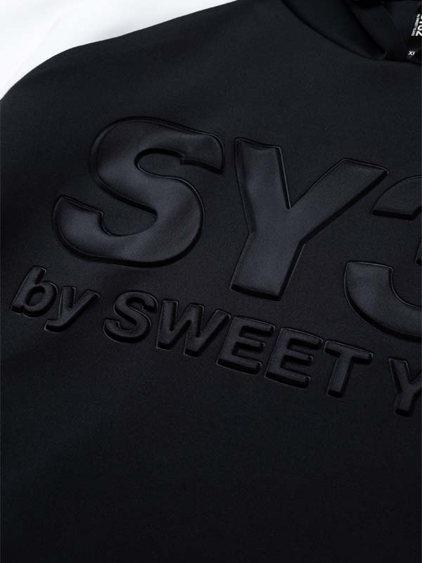 P/Oաǥ DOUBLE KNIT EMBOSS GEOMETRY P/O HOODIE BLACKWHITE SY32 by SWEET YEARS 磻ƥȥХȥ䡼