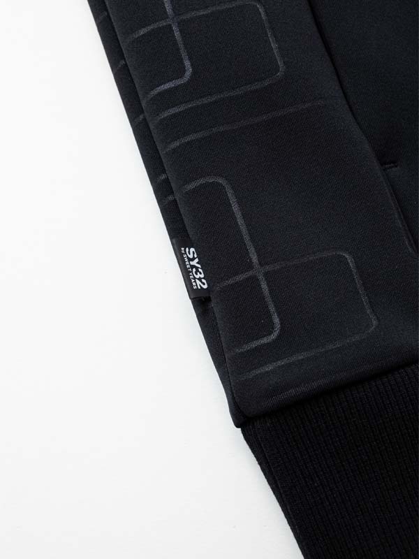 P/Oաǥ DOUBLE KNIT EMBOSS GEOMETRY P/O HOODIE BLACKWHITE SY32 by SWEET YEARS 磻ƥȥХȥ䡼