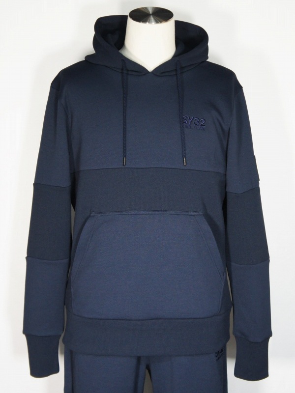 SY32 by SWEET YEARS��TWO FACE KNIT HOODIE��NAVY