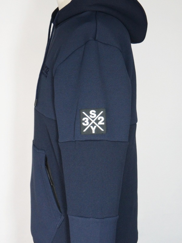 SY32 by SWEET YEARS��TWO FACE KNIT HOODIE��NAVY