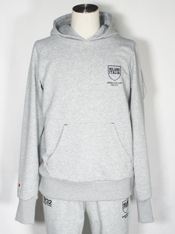 SY32 by SWEET YEARS��SHIELD LOGO P/O HOODIE��GRAY