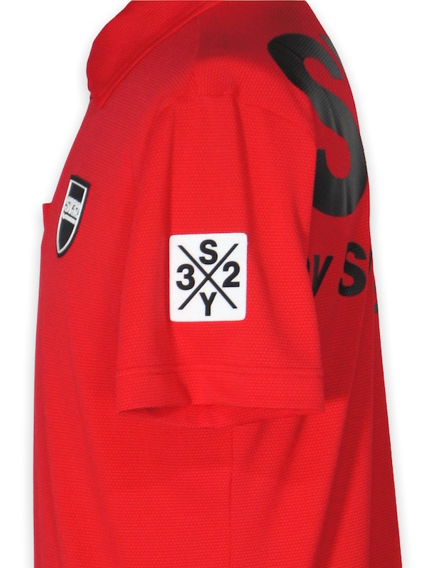 50%OFF SY32 by SWEET YEARSACTIVE BACK PRINT ZIP POLO SHIRTSRED