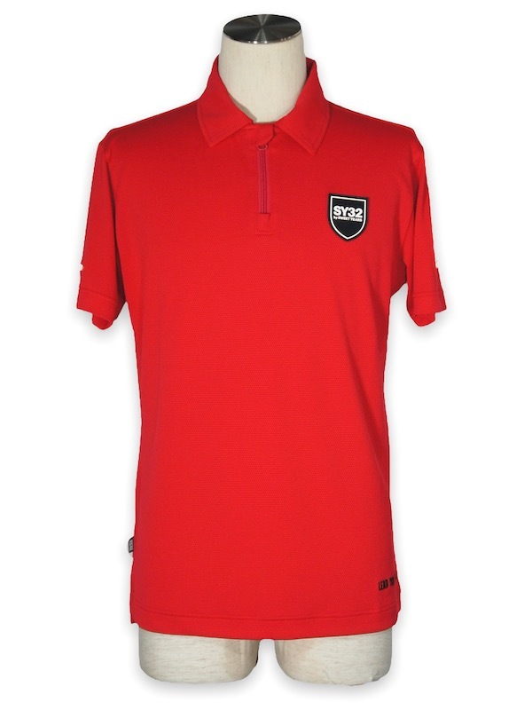 50%OFF SY32 by SWEET YEARSACTIVE BACK PRINT ZIP POLO SHIRTSRED