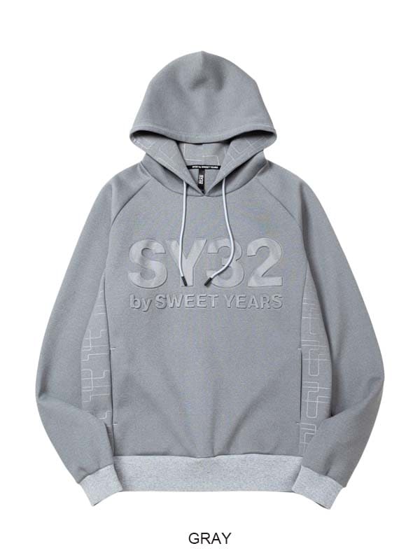 P/Oաǥ DOUBLE KNIT EMBOSS GEOMETRY P/O HOODIE GRAY SY32 by SWEET YEARS 磻ƥȥХȥ䡼